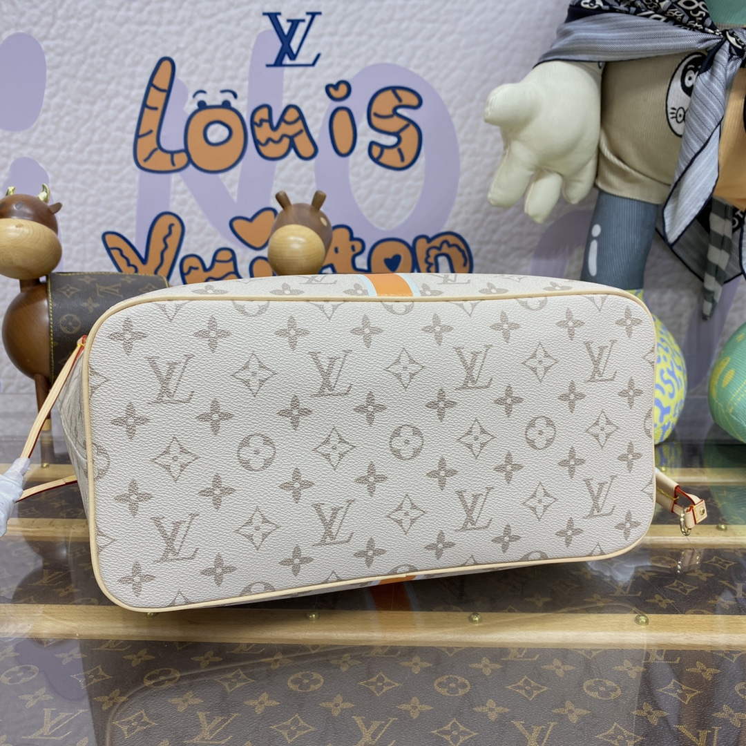 LV M23501 Louis Vuitton Neverfull MM Tote Bag Beige/Ochre - Default Title - View 4