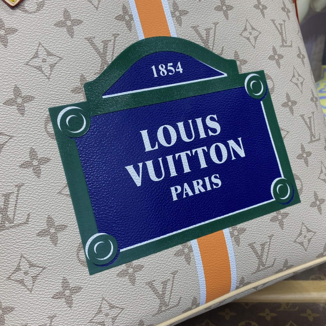 LV M23501 Louis Vuitton Neverfull MM Tote Bag Beige/Ochre - Default Title - View 5