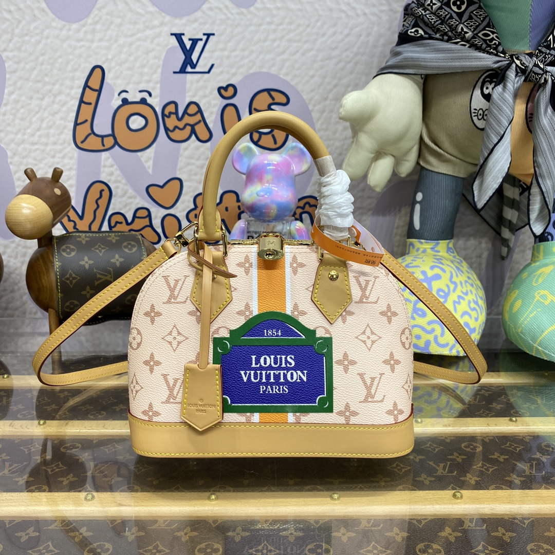LV M23502 Louis Vuitton Alma BB Bag Beige/Ochre - Default Title - View 1