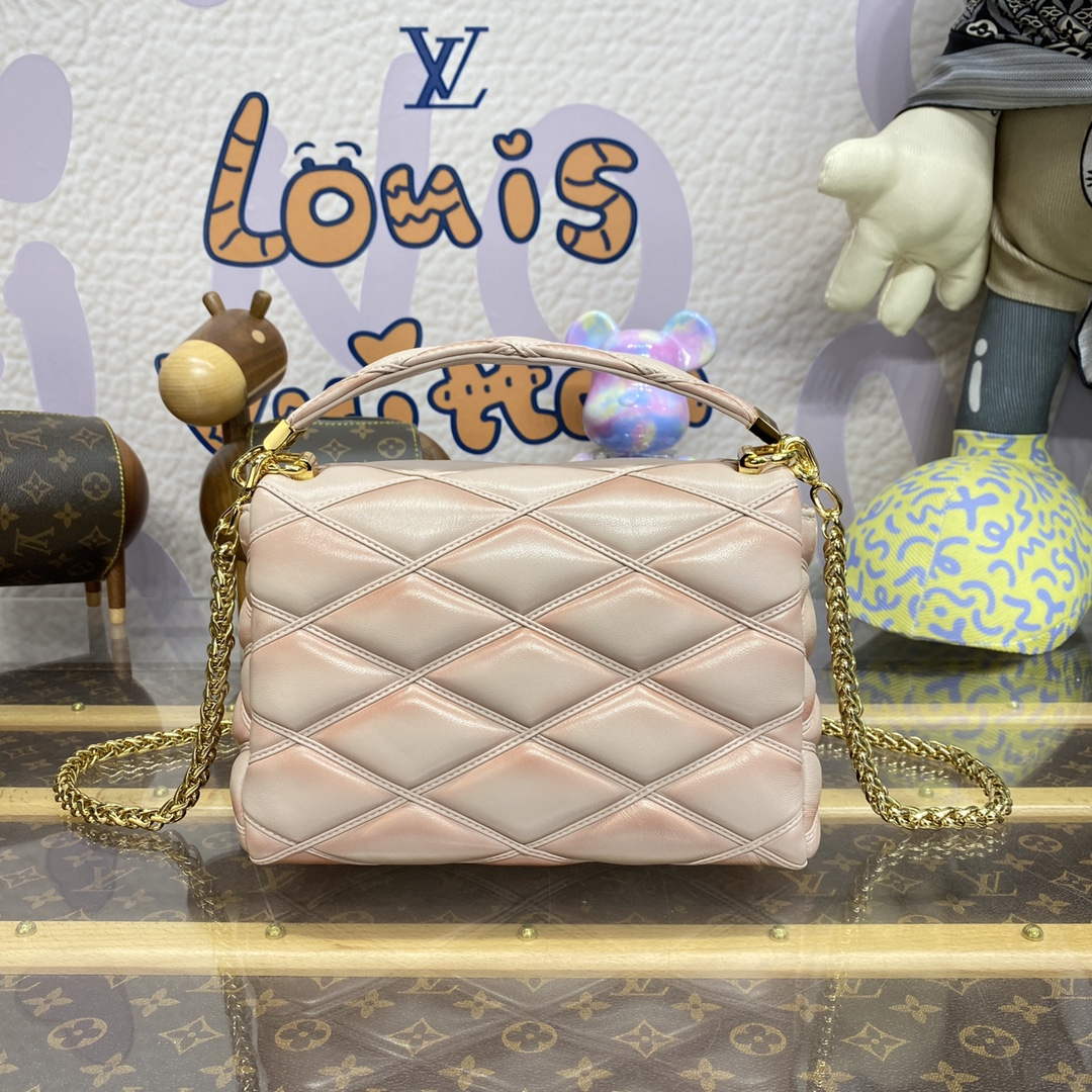 LV M23568 Louis Vuitton GO-14 MM Bag Beige/Pink - Default Title - View 2