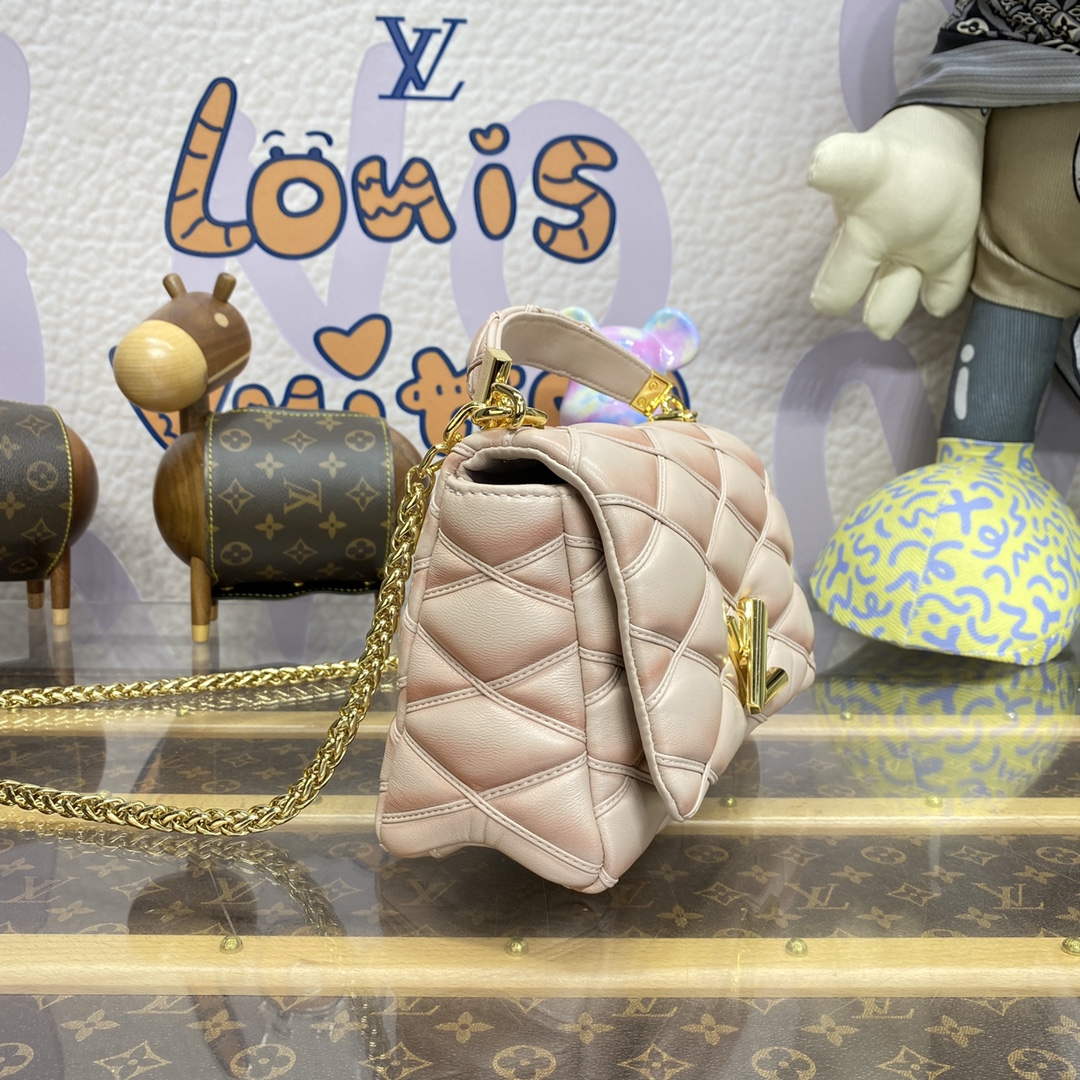 LV M23568 Louis Vuitton GO-14 MM Bag Beige/Pink - Default Title - View 3