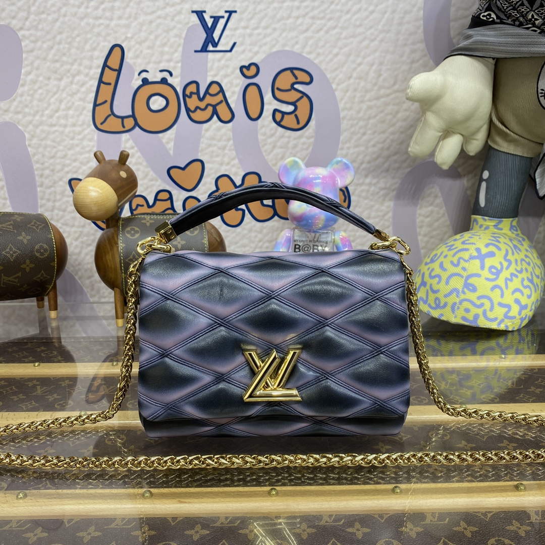 LV M23569 Louis Vuitton GO-14 MM Handbag Black/Pink - Default Title - View 1