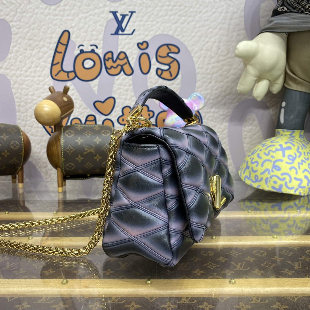LV M23569 Louis Vuitton GO-14 MM Handbag Black/Pink - Default Title - View 3