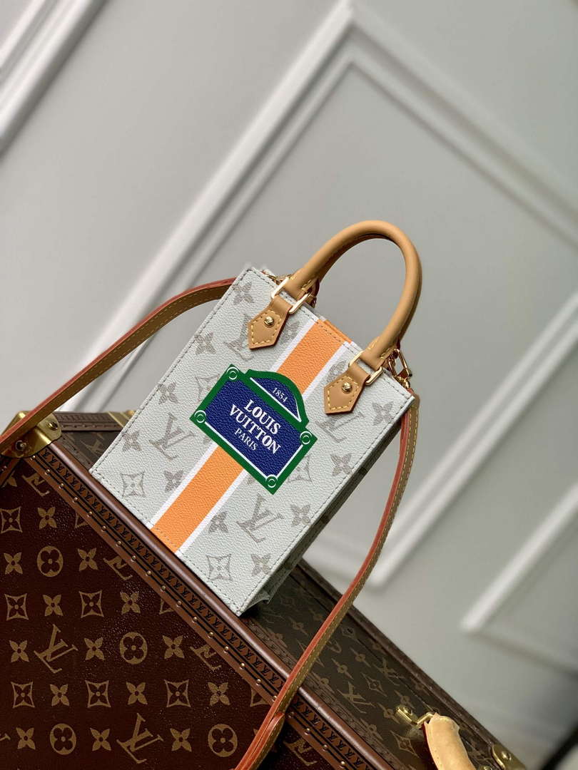 LV M23615 Louis Vuitton Petit Sac Plat Bag Beige/Ocher - Default Title - View 1