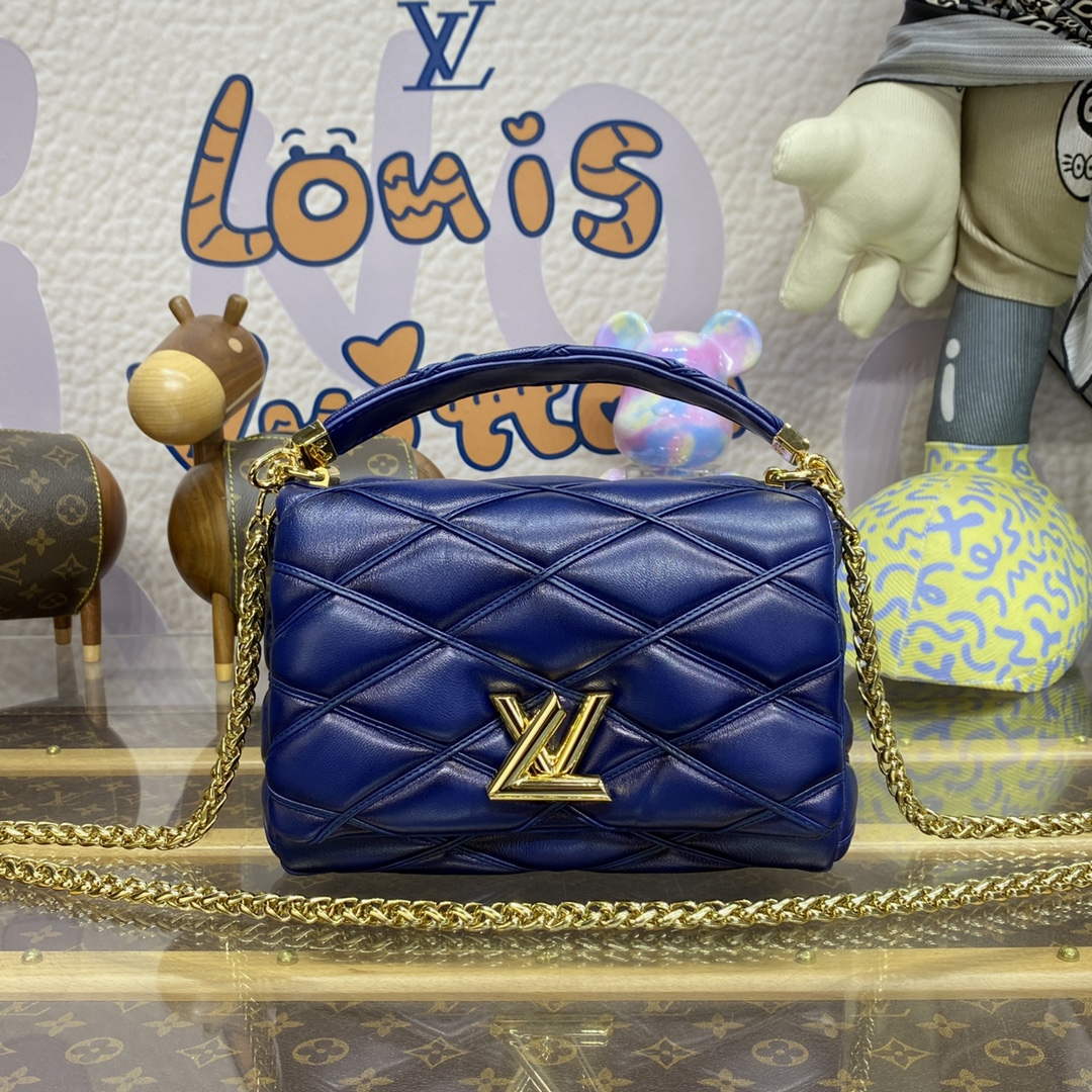 LV M23682 Louis Vuitton GO-14 MM Bag Navy Blue - Default Title - View 1
