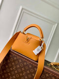 LV M23703 Louis Vuitton Capucines Mini Bag Ocre Taurillon leather