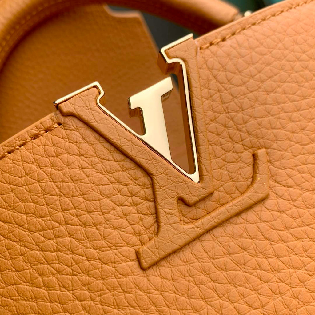 LV M23703 Louis Vuitton Capucines Mini Bag Ocre Taurillon leather