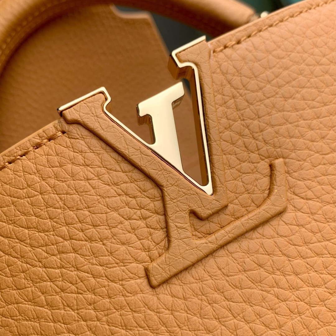 LV M23703 Louis Vuitton Capucines Mini Bag Ocre Taurillon leather