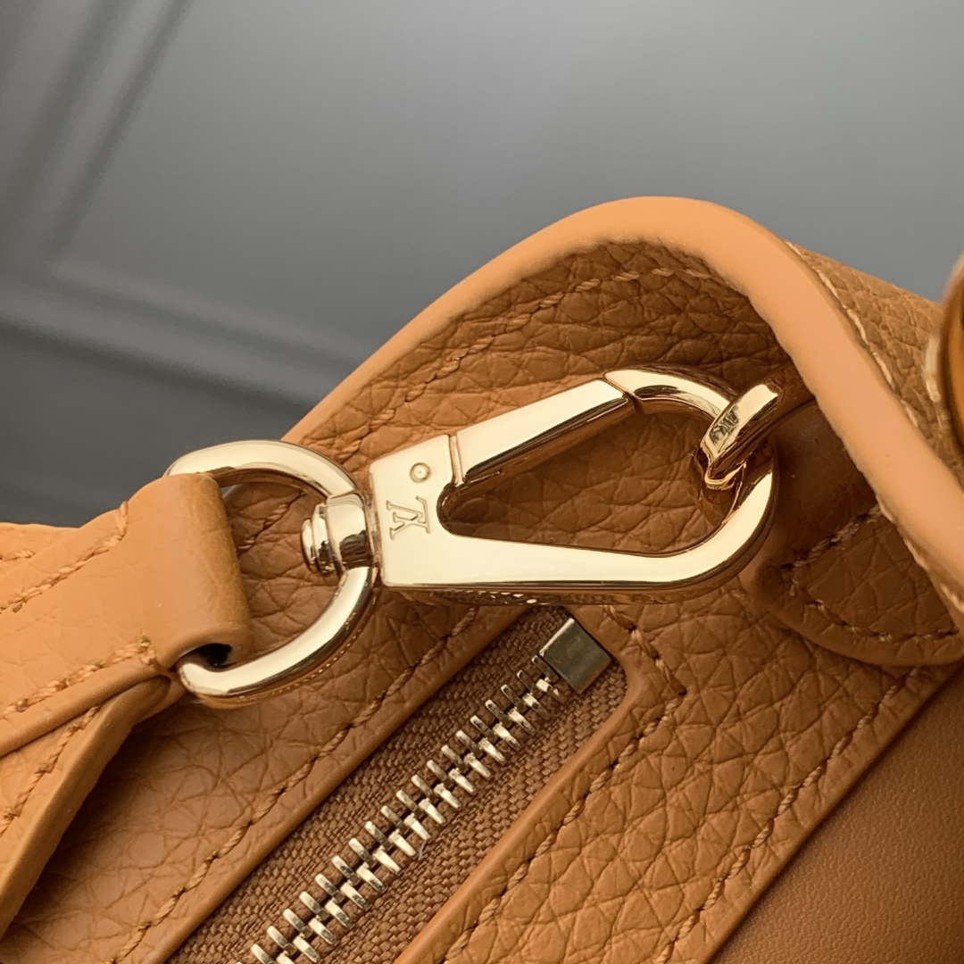 LV M23703 Louis Vuitton Capucines Mini Bag Ocre Taurillon leather