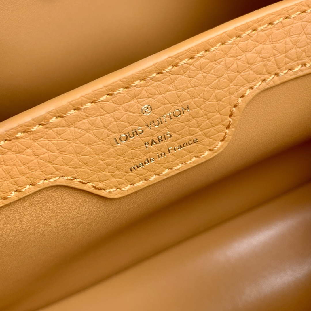 LV M23703 Louis Vuitton Capucines Mini Bag Ocre Taurillon leather