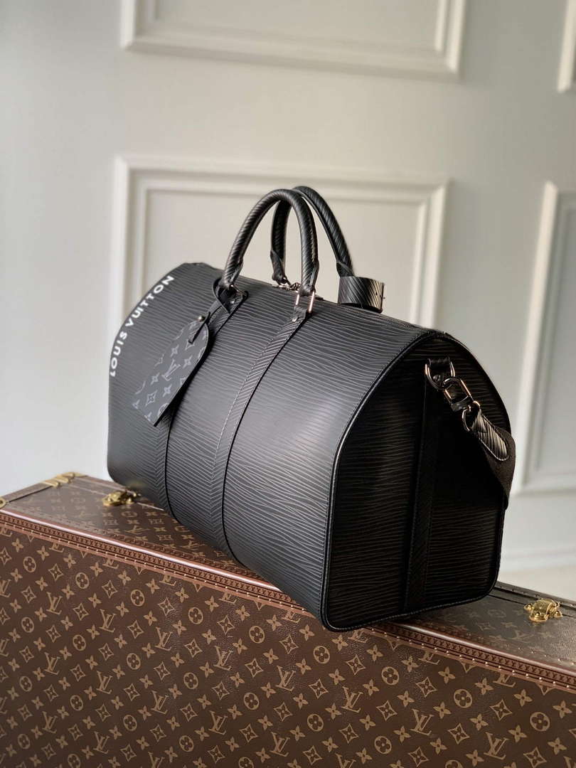 LV M23721 Louis Vuitton Keepall Bandouliere 50 Bag Black