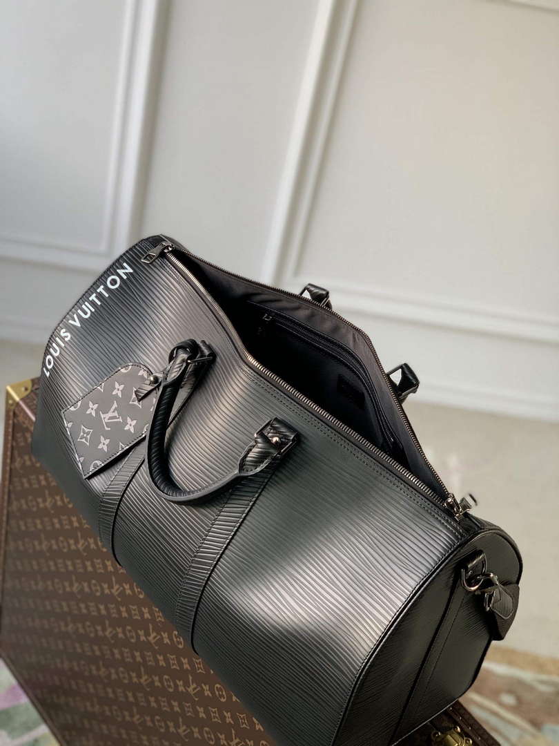 LV M23721 Louis Vuitton Keepall Bandouliere 50 Bag Black