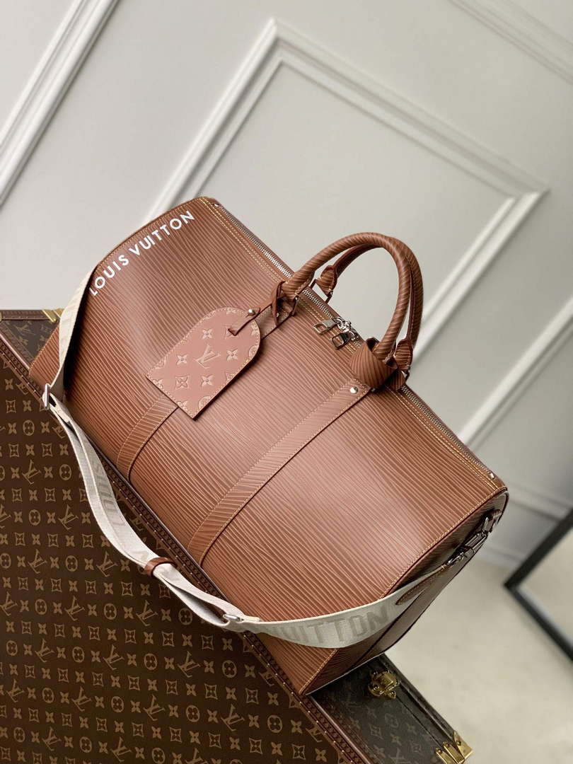 LV M23721 Louis Vuitton Keepall Bandouliere 50 Bag Brown - Default Title - View 1