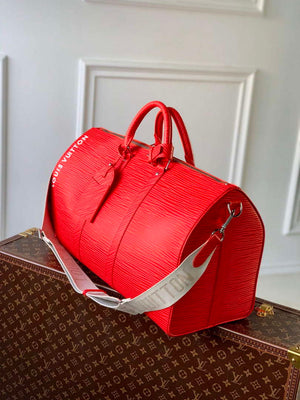 LV M23721 Louis Vuitton Keepall Bandouliere 50 Bag Vermillion Red - Default Title - View 2
