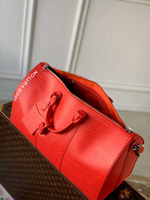 LV M23721 Louis Vuitton Keepall Bandouliere 50 Bag Vermillion Red - Default Title - View 8
