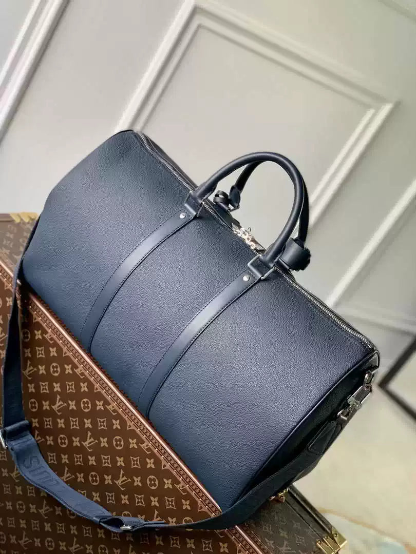 LV M23727 Louis Vuitton Keepall Bandouliere 50 Keepall Bandouli¨¨re LV Aerogram Navy Blue