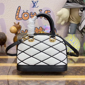 LV M23761 Louis Vuitton Alma BB Bag Black/White - Default Title - View 2