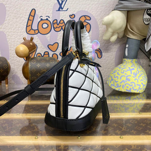 LV M23761 Louis Vuitton Alma BB Bag Black/White - Default Title - View 3