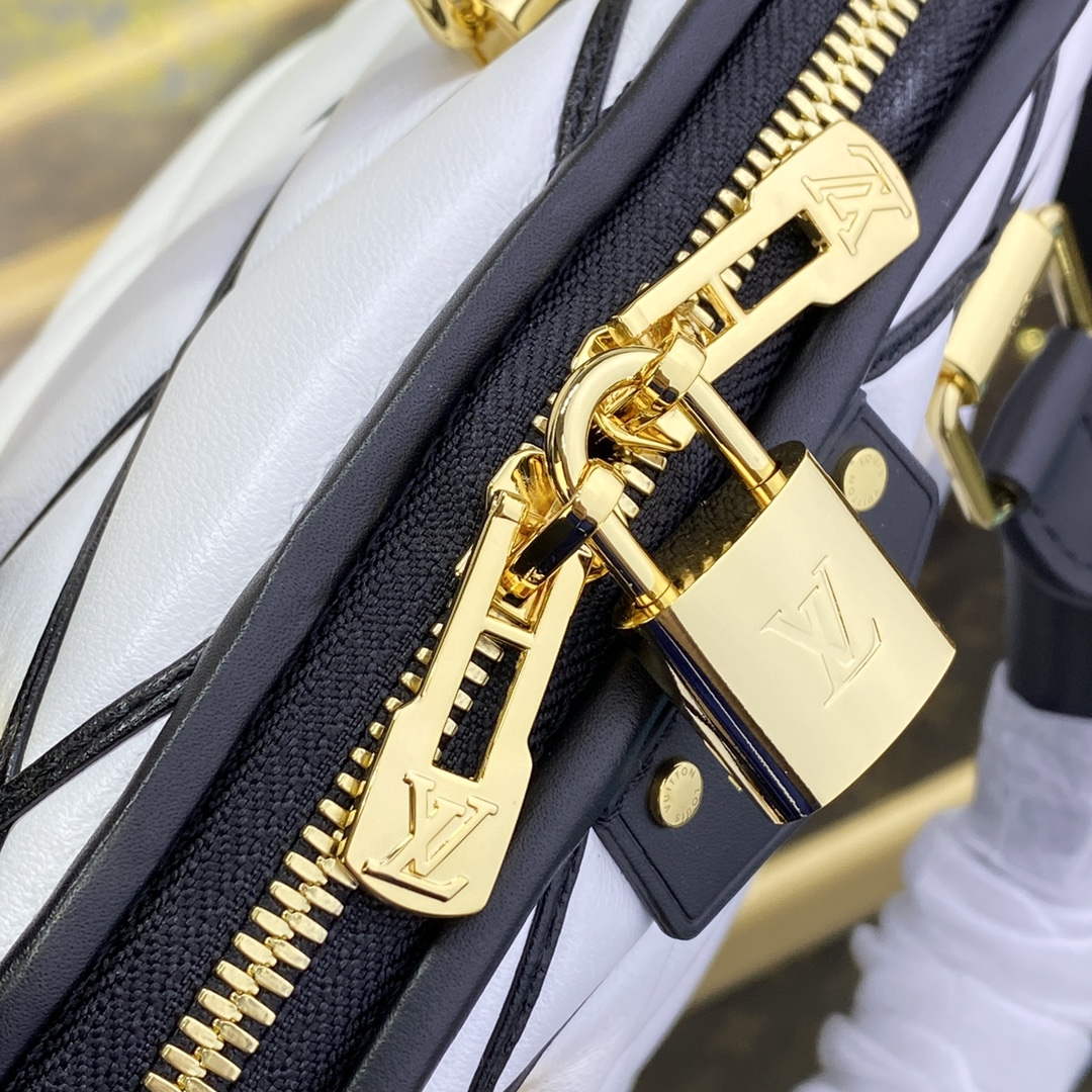 LV M23761 Louis Vuitton Alma BB Bag Black/White - Default Title - View 7