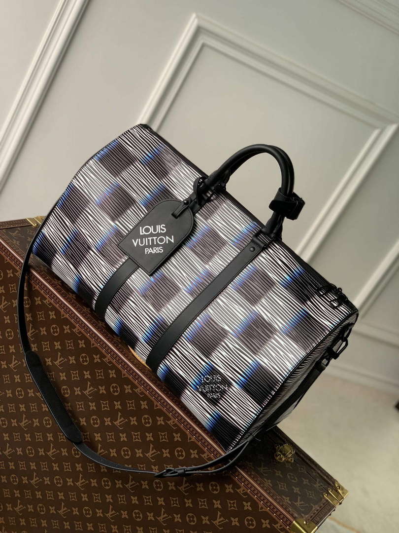 LV M23771 Louis Vuitton Keepall Bandouliere 50 Bag Blue Moon