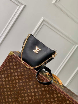 LV M24006 Louis Vuitton Lock and Walk Bucket Bag Black - Default Title - View 1