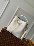 LV M24048 Louis Vuitton N¨¦oNo¨¦ BB Bucket Bag Latte White Blue