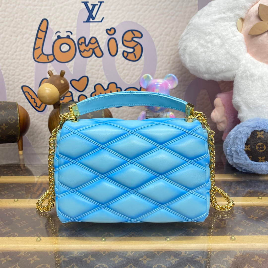 LV M24185 Louis Vuitton GO-14 MM Bag Lagoon Turquoise Blue