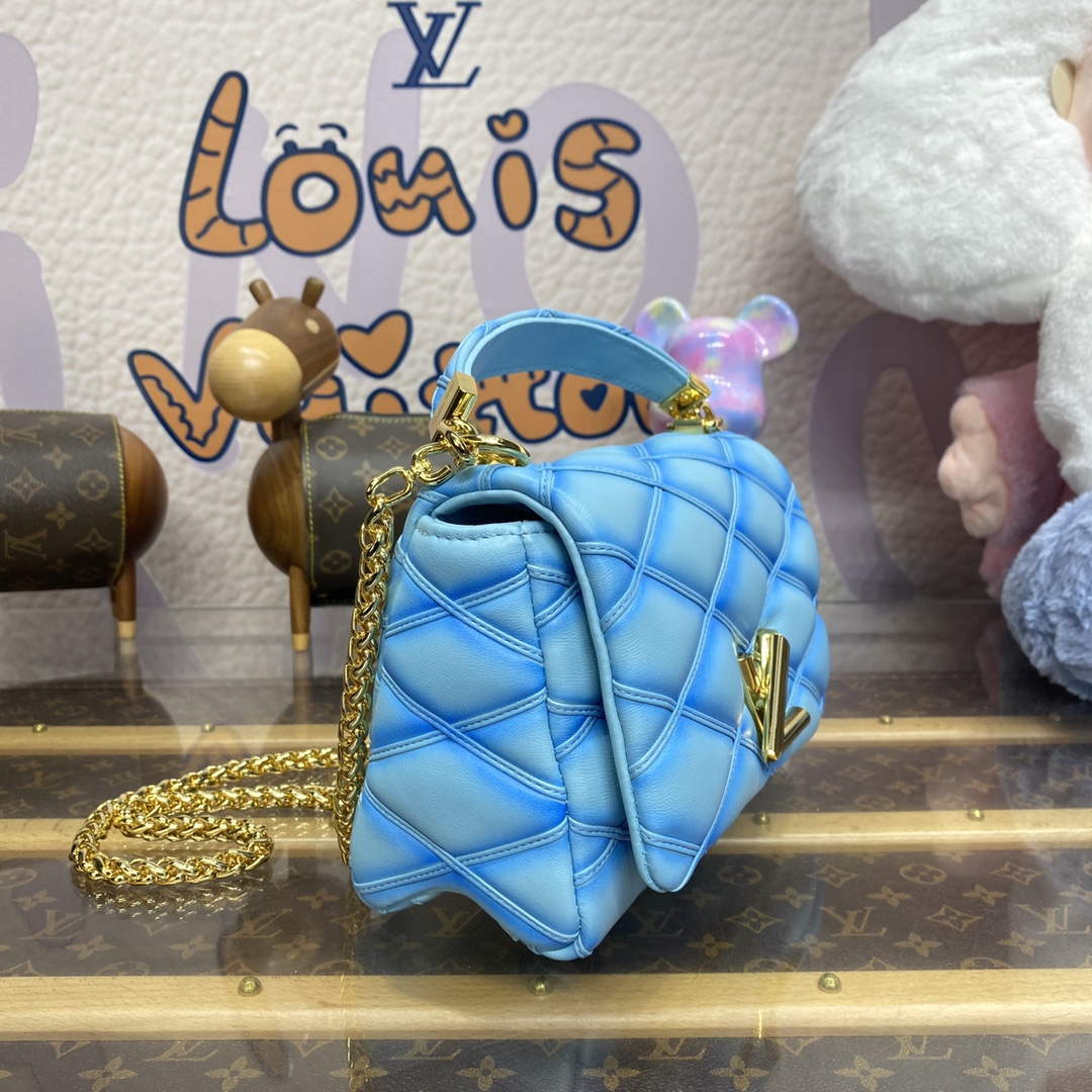 LV M24185 Louis Vuitton GO-14 MM Bag Lagoon Turquoise Blue - Default Title - View 3