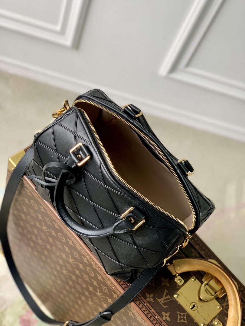 LV M24206 Louis Vuitton Speedy Bandouliere 25 Handbag Black