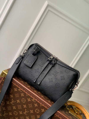 LV M24255 Louis Vuitton Hand It All PM Bag Mahina Black - Default Title - View 1