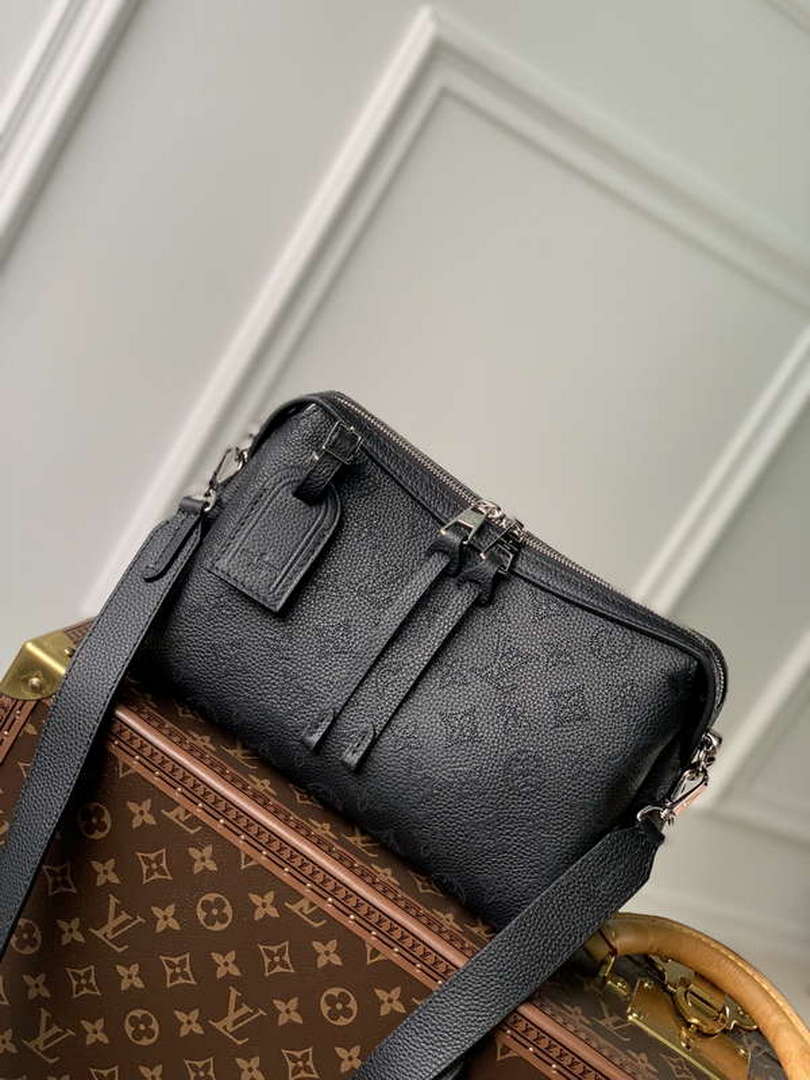 LV M24255 Louis Vuitton Hand It All PM Bag Mahina Black - Default Title - View 1