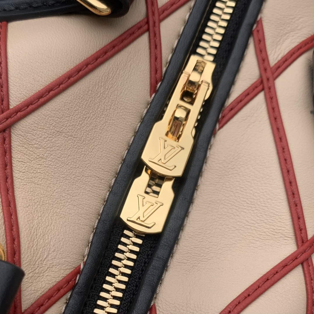 LV M24261 Louis Vuitton Speedy Bandouliere 20 Handbag Beige/Red