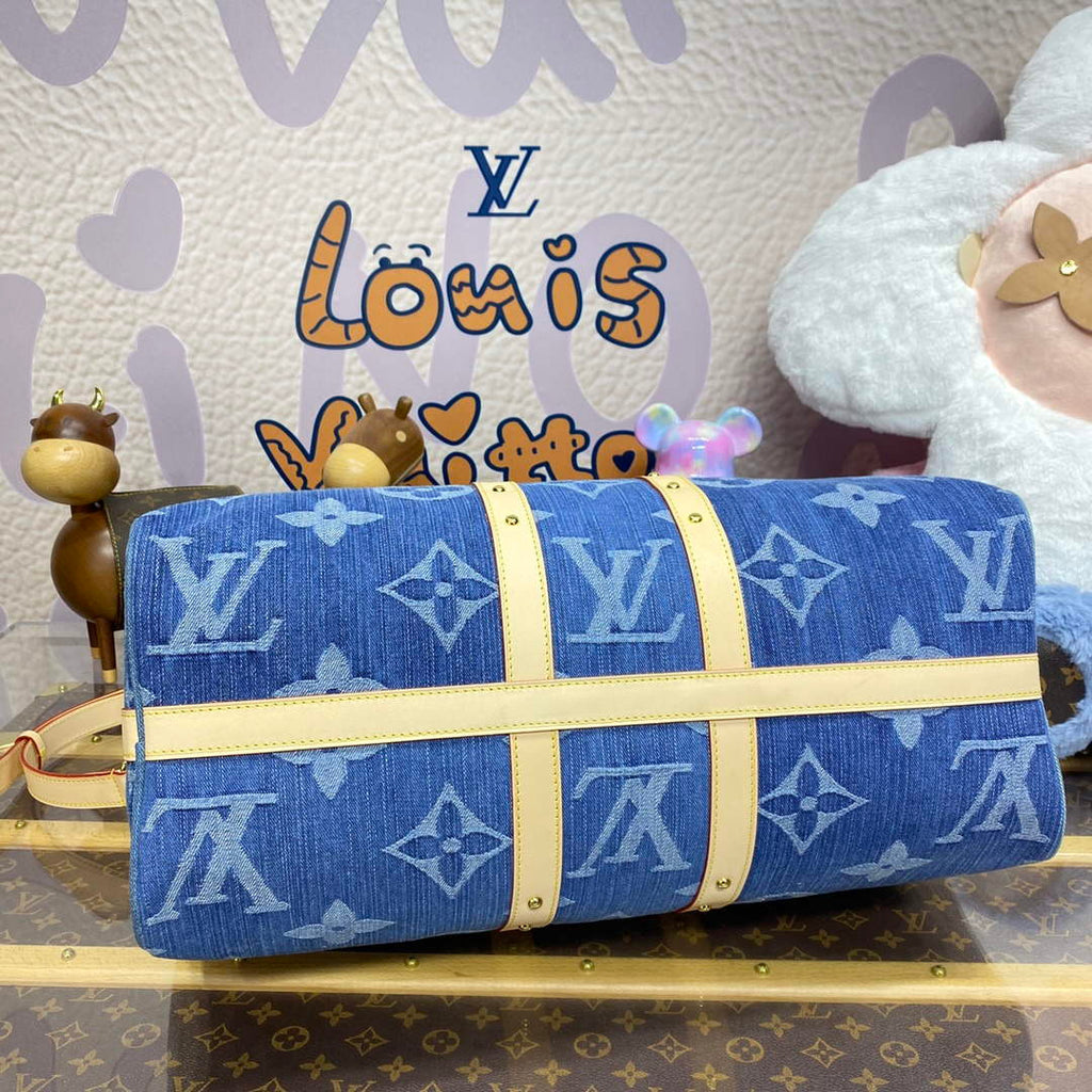 LV M24315 Louis Vuitton Keepall Bandouliere  45 Bag Blue
