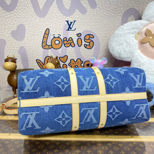 LV M24315 Louis Vuitton Keepall Bandouliere  45 Bag Blue - Default Title - View 4