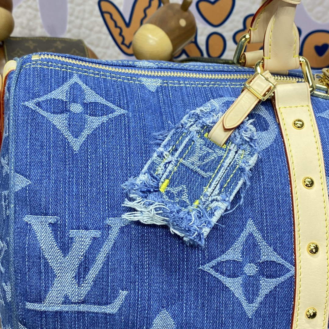 LV M24315 Louis Vuitton Keepall Bandouliere  45 Bag Blue - Default Title - View 5