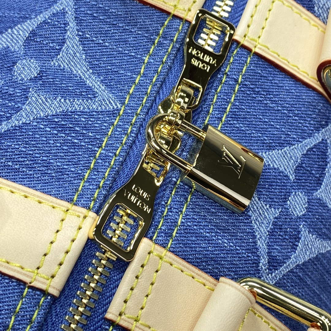 LV M24315 Louis Vuitton Keepall Bandouliere  45 Bag Blue - Default Title - View 6