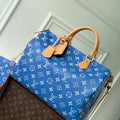 LV M24417 Louis Vuitton Speedy P9 Bandouliere 40 Bag Blue Ostrich Pattern