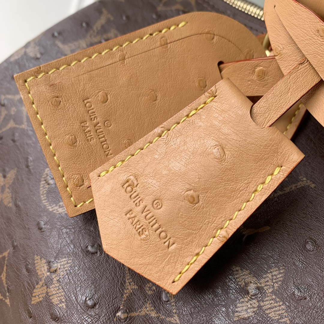 LV M24417 Louis Vuitton Speedy P9 Bandouliere 40 Bag Brown Ostrich Pattern