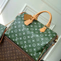 LV M24417 Louis Vuitton Speedy P9 Bandouliere 40 Bag Dark Green Ostrich Pattern