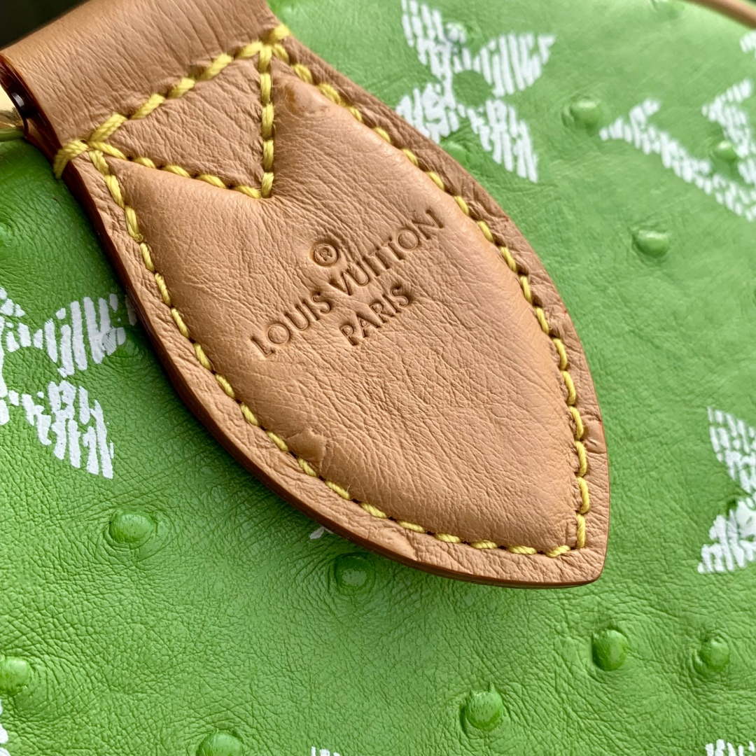 LV M24417 Louis Vuitton Speedy P9 Bandouliere 40 Bag Green Ostrich Pattern