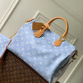 LV M24417 Louis Vuitton Speedy P9 Bandouliere 40 Bag Light blue Ostrich Pattern