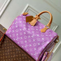 LV M24417 Louis Vuitton Speedy P9 Bandouliere 40 Bag Light purple Ostrich Pattern