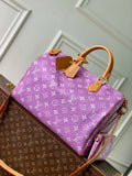 LV M24417 Louis Vuitton Speedy P9 Bandouliere 40 Bag Light purple Ostrich Pattern