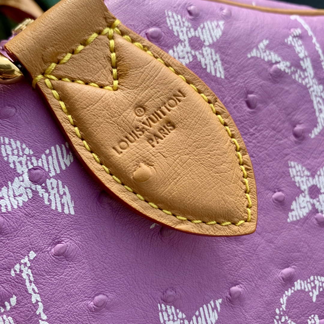 LV M24417 Louis Vuitton Speedy P9 Bandouliere 40 Bag Light purple Ostrich Pattern