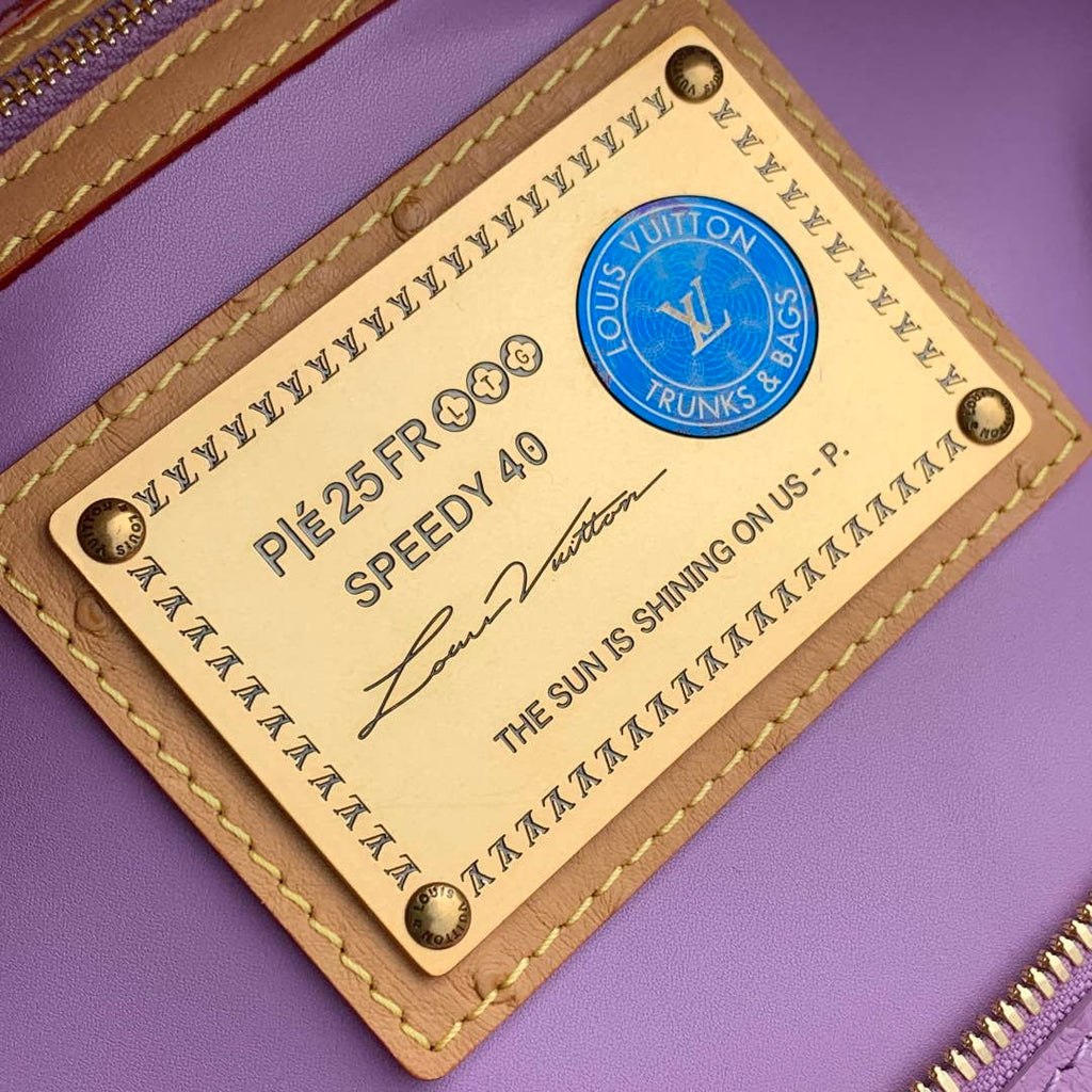 LV M24417 Louis Vuitton Speedy P9 Bandouliere 40 Bag Light purple Ostrich Pattern