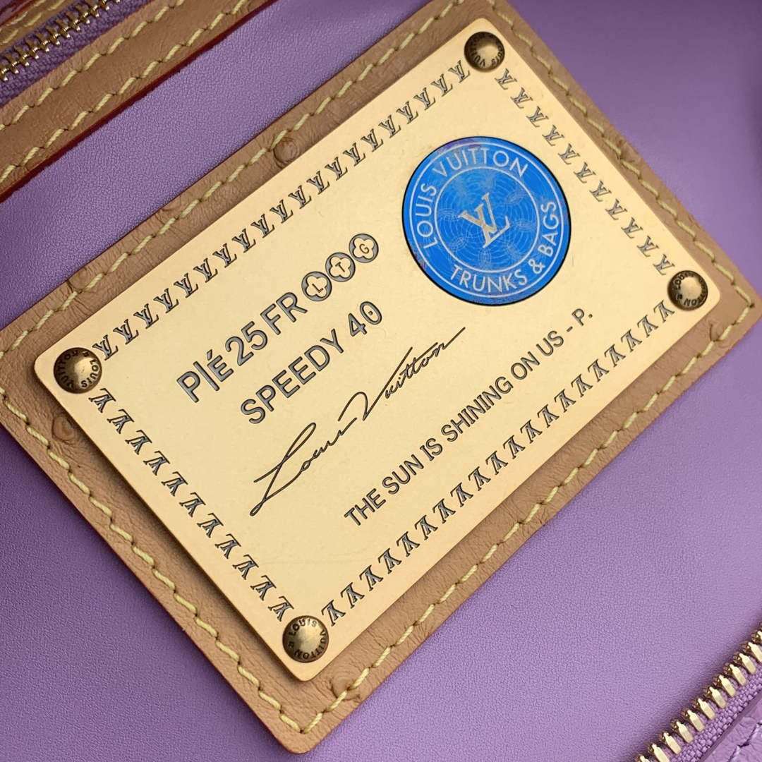 LV M24417 Louis Vuitton Speedy P9 Bandouliere 40 Bag Light purple Ostrich Pattern