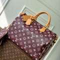 LV M24417 Louis Vuitton Speedy P9 Bandouliere 40 Bag Maroon Ostrich Pattern
