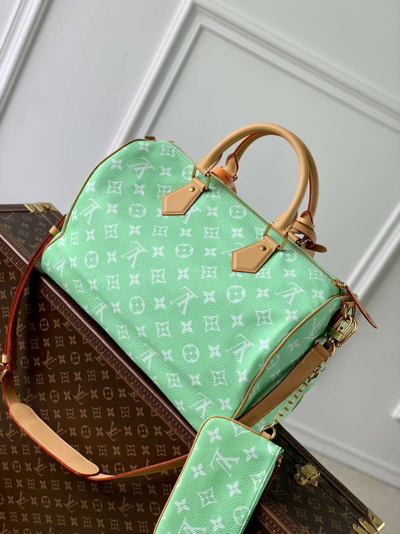 LV M24417 Louis Vuitton Speedy P9 Bandouliere 40 Bag Monogram Leather Fruit Green