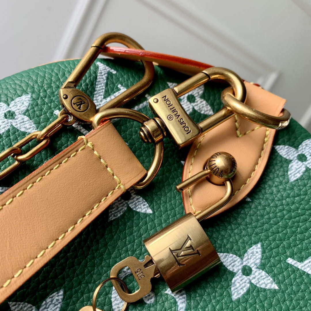 LV M24417 Louis Vuitton Speedy P9 Bandouliere 40 Bag Monogram Leather Green - Default Title - View 7
