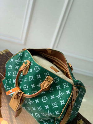 LV M24417 Louis Vuitton Speedy P9 Bandouliere 40 Bag Monogram Leather Green - Default Title - View 9